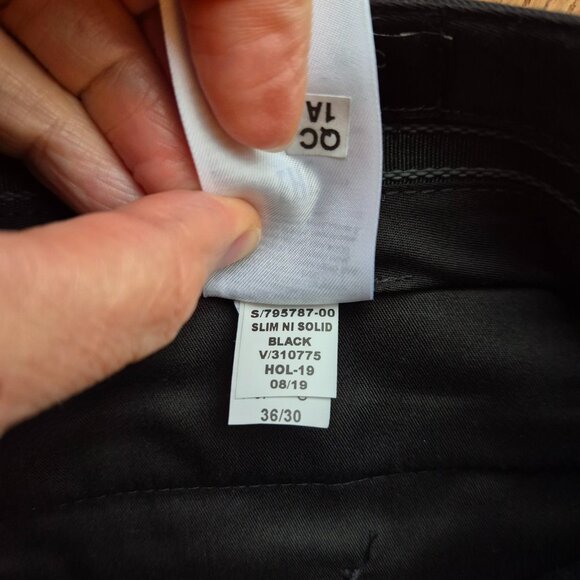 Banana Republic Slim Fit Non Iron Black Stretch Cotton Dress Pants - Picture 10 of 14